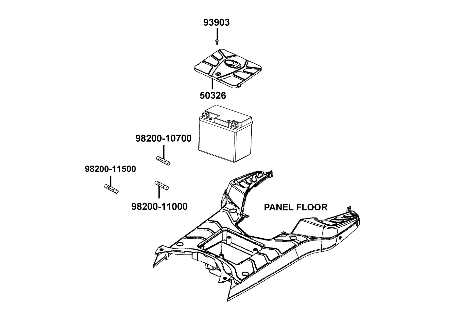 SUPER 8 50X (2020) Battery parts diagram